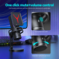 thumbnail image 4 of Gaming Microphone Professional Condenser Microphone RGB USB Wired Mic for PC Laptop Computer Podcast Gamer Karaoke, 4 of 8