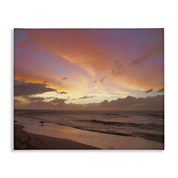 Stupell Industries Tropical Surfing Beach Waves at Sunset Canvas Art, 20 x 16, by Unsplash