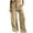 Khaki, variant on Women's Baggy Cargo Pants Low Waisted Y2K Parachute Pants Womens Elastic High Waist Loose Comfy Trousers Plus Size Straight Leg Pants for Women with Pockets, Black&M