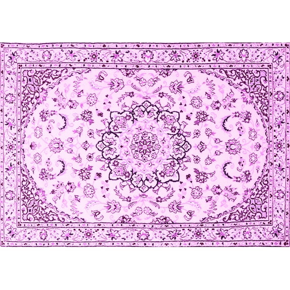 Ahgly Company Indoor Rectangle Medallion Pink Traditional Area Rugs, 7' x 9'