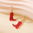 thumbnail image 6 of CILENON Women Enamel Western Cowboy Boots Earrings Cowboy Pendant Earrings (A,One Size), 6 of 6