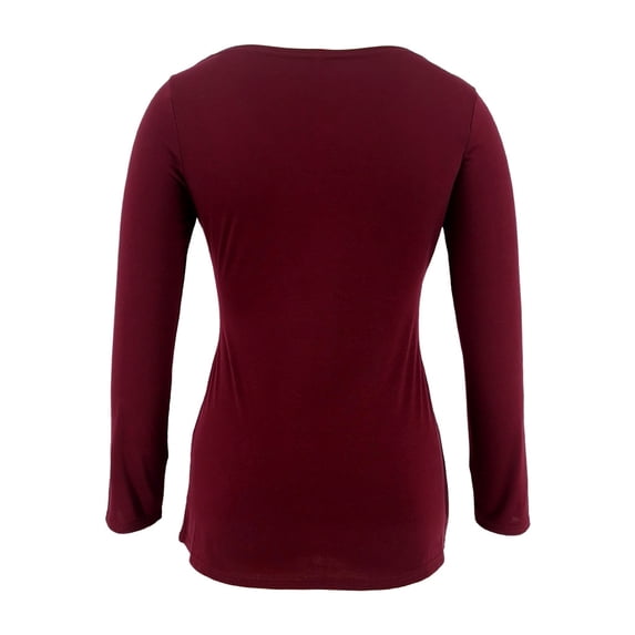 HAiming Women's Maternity Nursing Tops Long Sleeve Breastfeeding Top Tee Shirt Double Layer Pregnancy Shirt