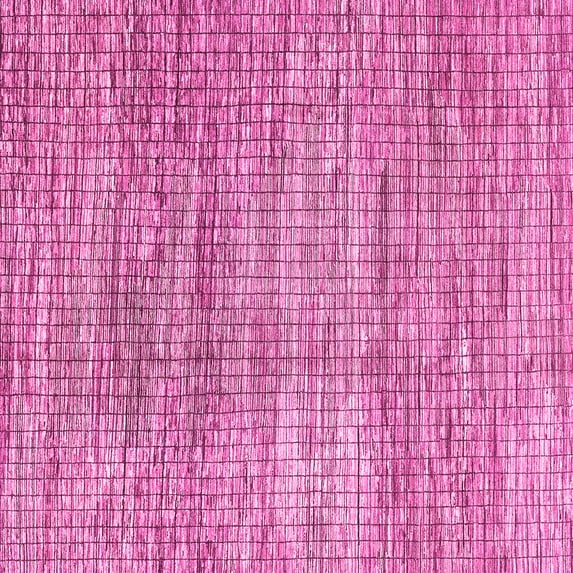 Ahgly Company Indoor Square Abstract Pink Modern Area Rugs, 6' Square