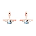 thumbnail image 4 of 14K Solid Gold Lever Back Stud Earrings for Women | 1.35 cttw Round Cut Simulated Blue Diamond | White/Rose Gold, 4 of 5