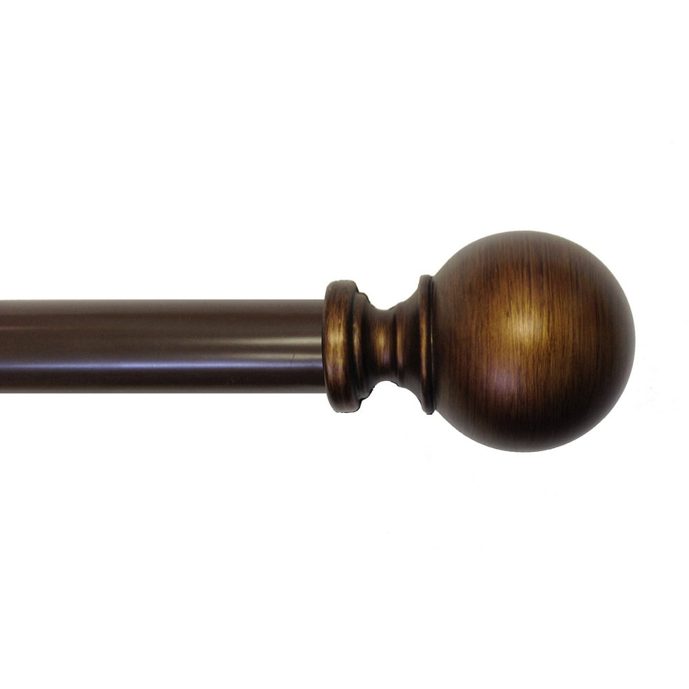 Mainstays 1" Diameter Decorative Curtain Rod with Ball Finial, Bronze, 3084"