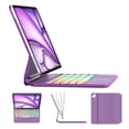 thumbnail image 1 of Funda con teclado BORIYUAN Magic para iPad Air de 11 pulgadas, color morado, 1 of 8