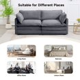 thumbnail image 4 of JUSTLET 78" Loveseat Sofa for Living Room, Modern 2 Seater Corduroy Sofa Couch for Bedroom Office, Dark Gray, 4 of 9