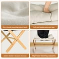 thumbnail image 5 of Flngr Folding Upholstered Footrest Stool, Small Accent Ottoman with Thick Cotton Cushion & Bamboo X Legs, Modern Padded Sofa Stool for Makeup Bedroom Living Room (Beige), 5 of 8