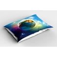 thumbnail image 2 of Ambesonne Space Pillow Sham 2 Pack, Cosmos Vibrant Scenery, 26"x20", Blue Violet, 2 of 3