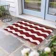 thumbnail image 2 of Red Ripple Doormat Outdoor Entrance 16"x24", Simple Red White Waves Aesthetics Absorb Moisture Dirt Door Mats, Non-Slip Rubber Backing Floor Mats Indoor, Low-Profile Front Door Rugs, 2 of 9