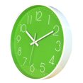 thumbnail image 1 of Reloj de pared Farfi de 10 pulgadas, redondo, silencioso, con números 3D, preciso, antivaho, superficie de espejo, reloj de cuarzo, artículos para el hogar (verde), 1 of 8