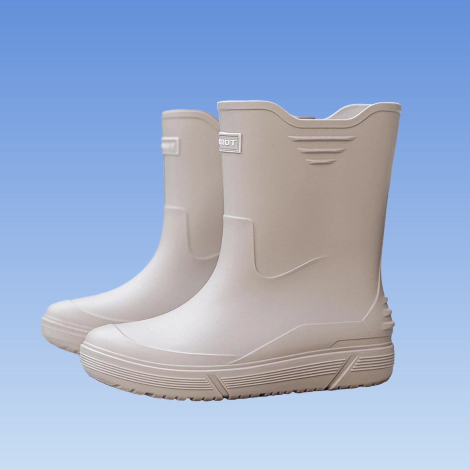 Wensltd Mid Calf Rain Boots for Men Solid Color Waterproof Rubber Shoes for Outdoor Short Tube Work Shoes