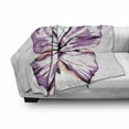 thumbnail image 3 of Animal Soft Flannel Fleece Throw Blanket, Butterfly Design in Watercolors Wings Moth Vintage Illustration, Cozy Plush for Indoor and Outdoor Use, 70" x 90", Violet Salmon Black, by Ambesonne, 3 of 6