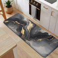 thumbnail image 5 of Gray Marble Gold Wave Pattern Kitchen Rug Mat,Kitchen Runner Rugs Non Skid Washable,Decorative Kitchen Floor Mats for Kitchen,Sink,Laundry,17"x47.2", 5 of 7