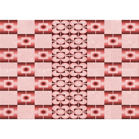 Ahgly Company Indoor Rectangle Patterned Grapefruit Red Area Rugs, 4' x 6'