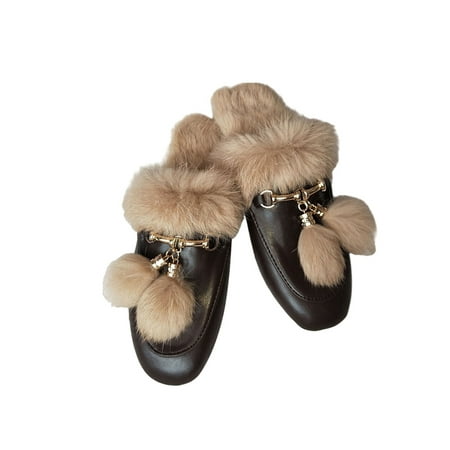 

SIMANLAN Women Plush Lined Wram Slipper Mules Slip On Indoor Outdoor House Casual Soft Flat Shoes