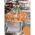 thumbnail image 6 of Outdoor Tablecloth with Umbrella Hole Zipper Orange Flowers Round Tablecloth 60" Waterproof Outside Table Cloth Spring Floral Country Pastoral Retro Patio Table Cover Tablecloths for Picnic Party, 6 of 8