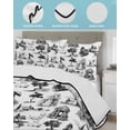 thumbnail image 4 of Quilts Twin Size Bedding Set, Farmhouse Country Lightweight Quilted Comforter, Retro French Garden Horse Swan Soft Reversible Bedspread Coverlet with Pillow Covers for All Season, 68" x 86", 4 of 7