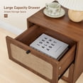 thumbnail image 6 of YOCWO Nightstand for Bedroom Set of 2 , Linen Bedside Table Set of 2 with Drawers, Walnut, 6 of 8
