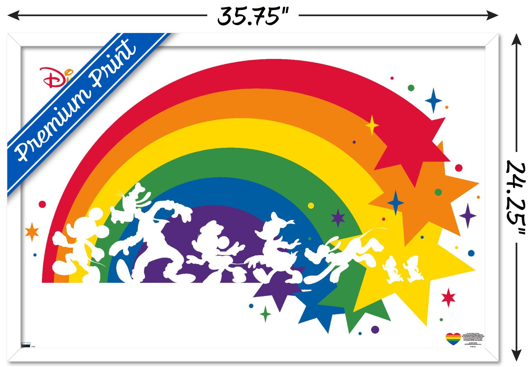 Disney Mickey Mouse & Friends - Rainbow Wall Poster, 22.375" x 34" Framed