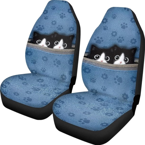 - ndas universales para asiento de coche para camión, sedán, SUV, 2 paquetes, ndas de asiento delantero automotriz, accesorios protectores interiores de coche, lindo estampado de flores