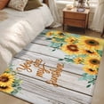 thumbnail image 5 of Sunflower Area Rugs Collection 2.7'x5', Summer Botanical Elegant Floral Wooden Non Slip Indoor Rectangle Throw Runner Rug Floor Mat Carpet for Living Room Dining Table Bedroom Nursery, 5 of 9