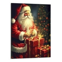 Creowell Christmas Decor Santa Claus Wrapping Presents Canvas Prints Wall Art 16x20in