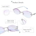thumbnail image 3 of LifeArt Blue Light Blocking Glasses, Computer Reading Glasses, Anti Blue Rays, Reduce Eyestrain, Rimless Frame Tinted Lens with diamond, Stylish for Men and Wowen (No Magnification), 3 of 8