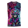thumbnail image 2 of TIREOW Children Boys and Girls Neon Tie Dye Tank Tops Cute Animal Print Funny Crew Neck Sleeveless Undershirt, 2 of 8