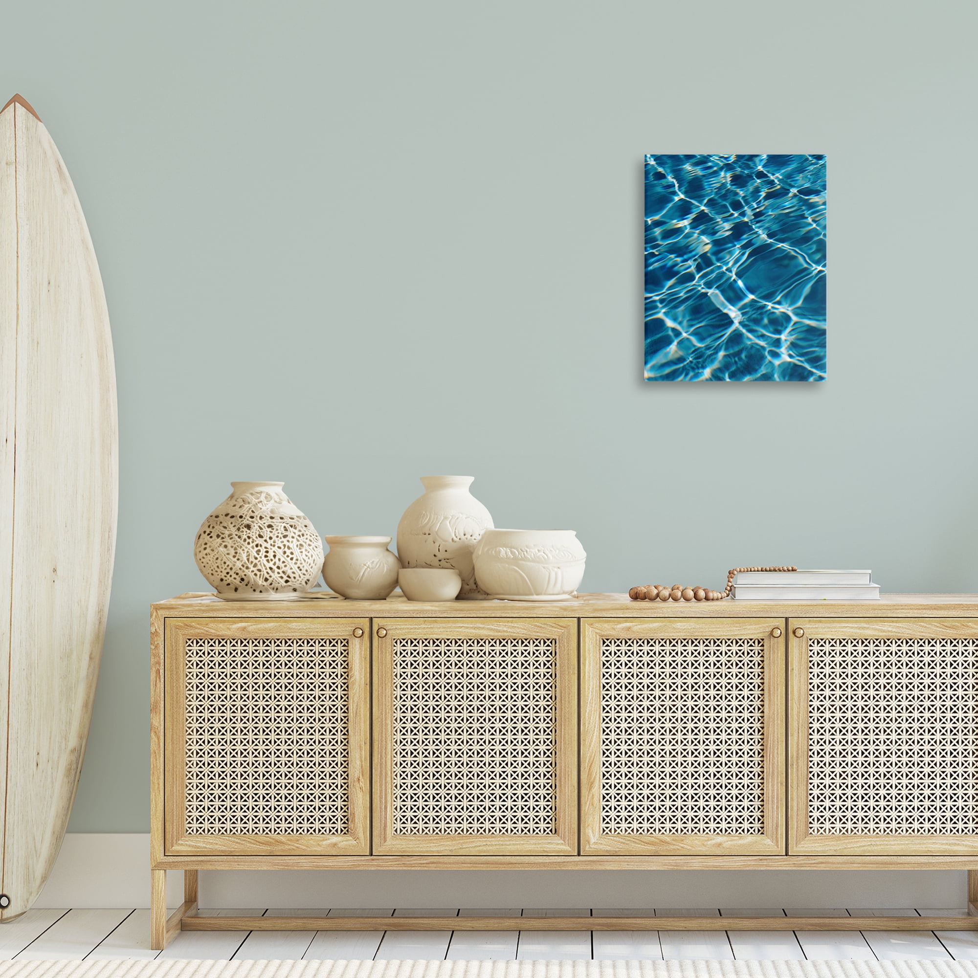 Stupell Industries Summer Pool Ripples Abstract Painting Gallery Wrapped Canvas Art Print Wall Art, 16 x 20