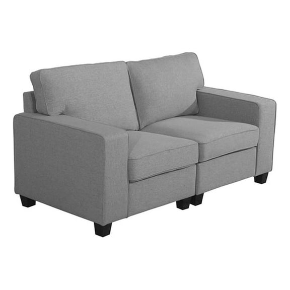 Inaya 67" Loveseat - Light Gray Linen Fabric 2-Seater Sofa for Small Spaces