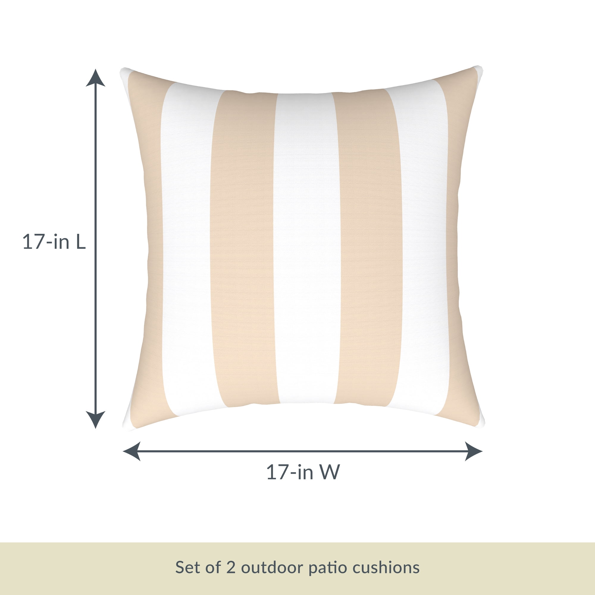 Island Retreat All-Weather Outdoor Throw Pillow - Champagne-Stripe - Set of 2