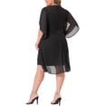 thumbnail image 3 of Agnes Orinda Women's Plus Size Dress V Neck Chiffon Overlay Wedding Guest Cocktail Party Dresses 2X Black, 3 of 6