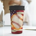 thumbnail image 6 of KLL Baseball Ball With Flag Pattern Stainless Steel Vacuum Insulated Tumbler - Carry Insulated Coffee Mug - Reusable Insulated Cold Brew Iced Coffee Cup Thermos, 6 of 8