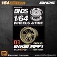 thumbnail image 1 of BNDS 1/64 Gold ABS Wheels With Rubber Tires By BNDS Assembly Rims Modified Parts for Model Car Refitted Model Car 4pcs Set BC26403GD, 1 of 6
