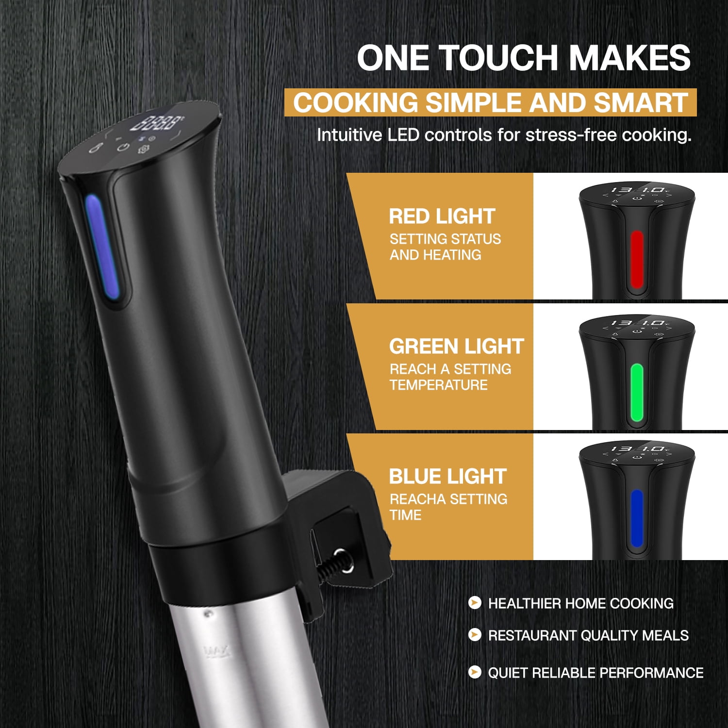 Behome Sous Vide Cooker Machine, 1100W Precision Cooker,Waterproof Immersion Circulator ,Sous Vide Machines with Digital Touch Screen for Home Kitchen