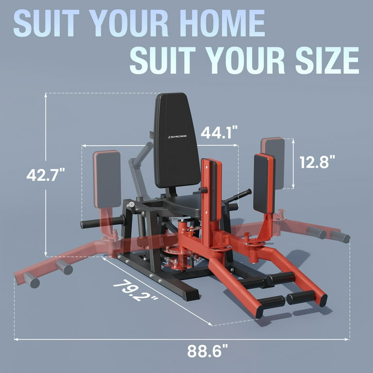 Syedee Hip Abductor Machine Plate Loaded Inner and Outer Thigh Machine Thigh Master Hip Trainer Hip Thrusters for Home Gym 2024 Vision