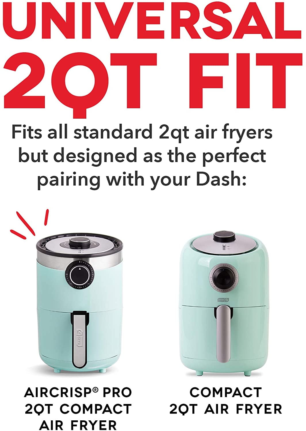 Dash 6 Quart Air Fryer Accessories, in box 8½ x 8½ x 6½.