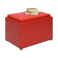 thumbnail image 2 of Convenience Concepts Designs4Comfort Pouf de Rangement en Similicuir Rouge Vif, 2 of 6
