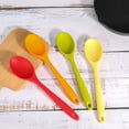thumbnail image 3 of AOWOO 4 Pcs Large Silicone Mixing Spoon Set, 10.82*2.36 inch Heat Resistant Colored Mixing Spoons, Non-stick Basting Spoon for Kitchen Cooking, Mixing, Baking, Serving and Stirring, 3 of 8