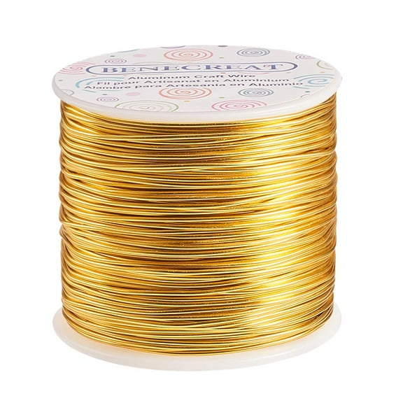 17 Gauge (1.2mm) Aluminum Wire 380FT (116m) Anodized Jewelry Craft Making Beading Floral Colored Aluminum Craft Wire - Light golden