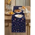 thumbnail image 3 of Navy Blue Botanical Wildflowers Table Runner 70 Inches Long, Rustic Floral Cotton Linen Table Runners Dresser Scarves, Decorative Fabric Tabletop Scarf Furniture Cover for Home Dinner Party 13"x70", 3 of 9