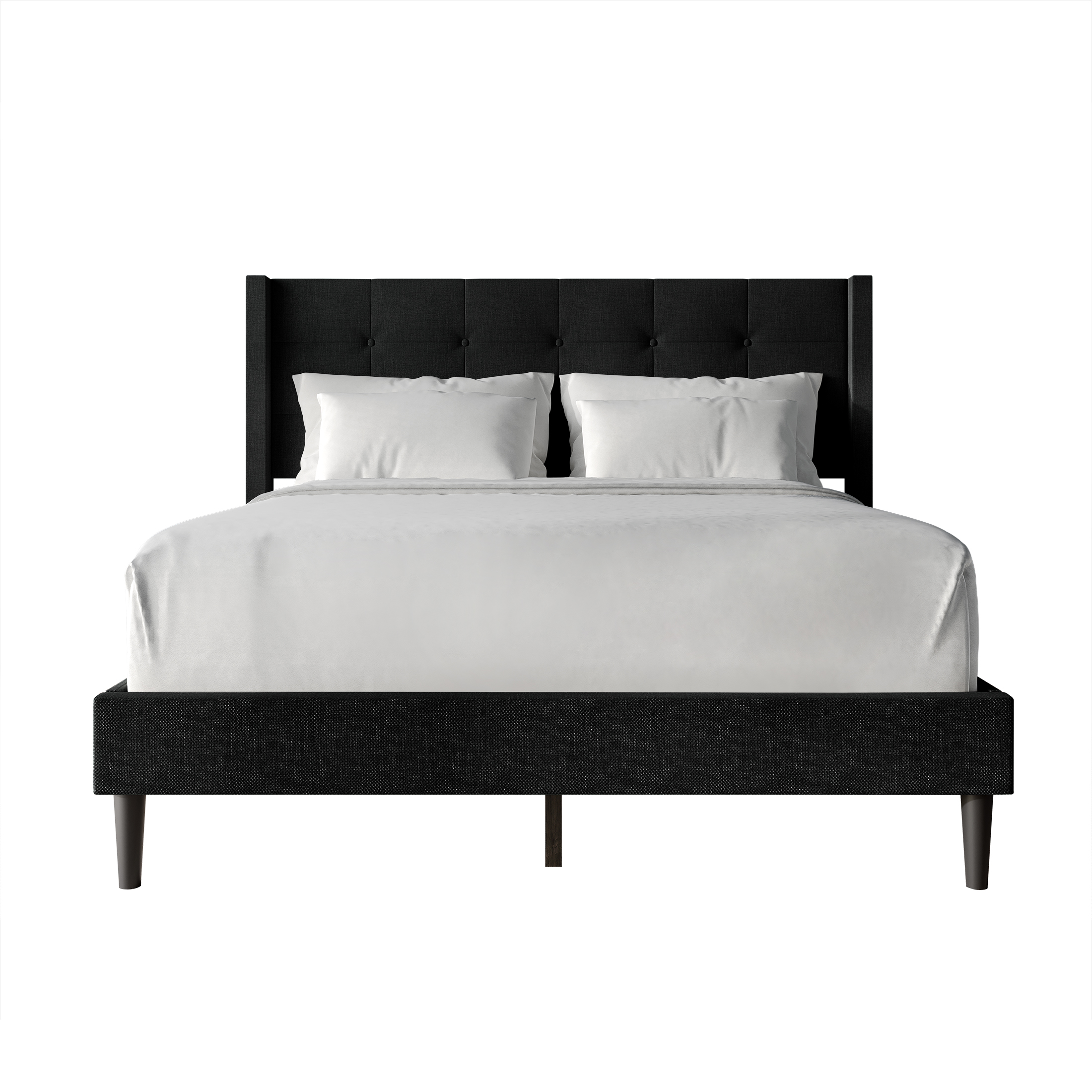 Castle Place Elegance Wingback Full Platform Bed, Black