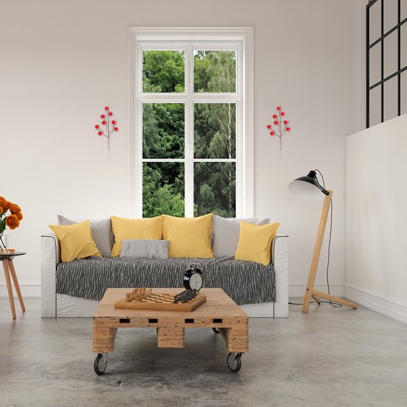 Luxshiny 4Pcs Fake Cherry Branches Red Plastic Environmentally Friendly Wedding Decoration