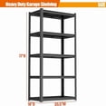 thumbnail image 2 of 5 Tier Adjustable Garage Storage Shelving Black, 36"W Heavy Duty Metal Shelves​ 3020LBS, 78"H Steel Rack​ & Organizer​ for Study Stairwell Balcony Home Organization, 2 of 2