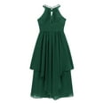 thumbnail image 4 of TiaoBug Big Girls Sequined Halter Neckline Chiffon Maxi Dress Wedding Bridesmaid Pageant Party Ball Gowns Army Green 10, 4 of 6