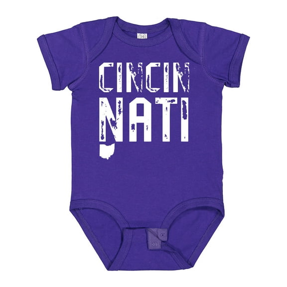 Inktastic Cincinnati, Ohio Distressed Font Boys or Girls Baby Bodysuit