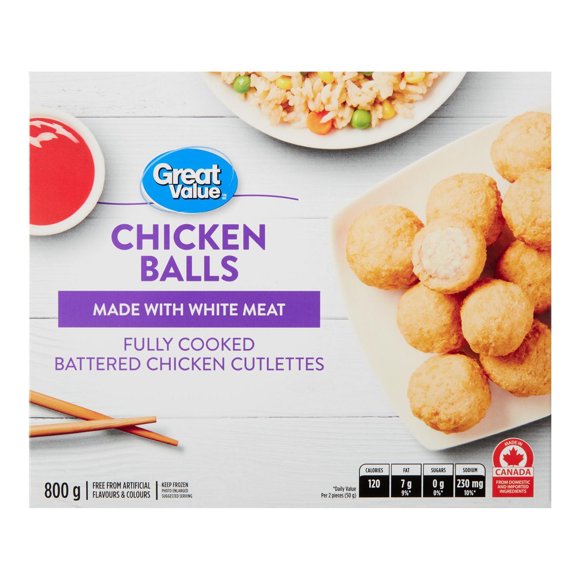 Boulettes de poulet surgelées Great Value Boulettes de poulet surgelées Great Value800 g