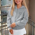 thumbnail image 4 of Tiijoy Hoodies for Girls Heart Print Fleece Zip Up Sweatshirts Jacket, Grey, Sizes 5-14, 4 of 4