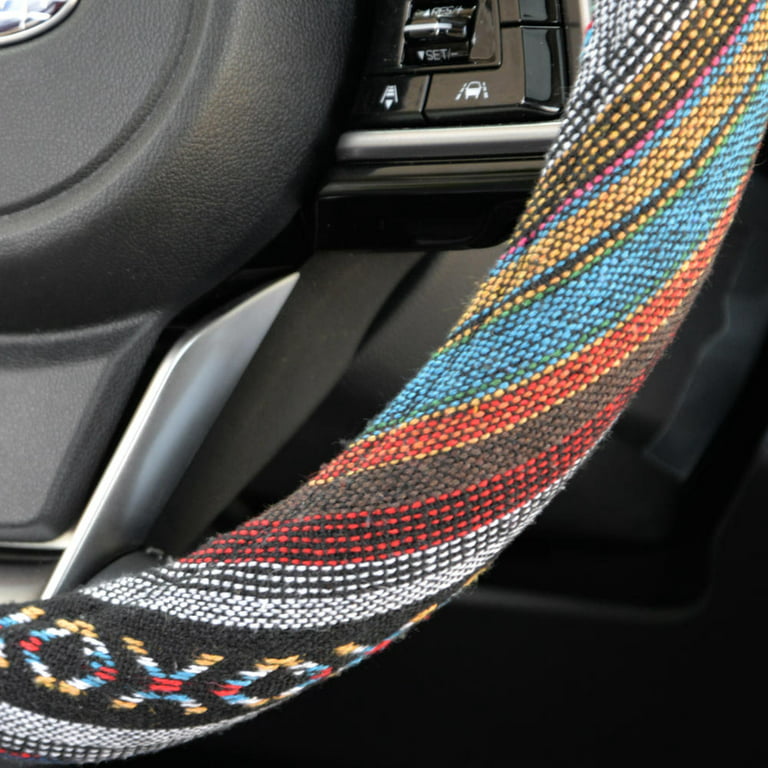 Cloth Steering Wheel Covers for Women Bohemian Universal 15 inch Baja  Blanket Enthic Maya,ClothB 